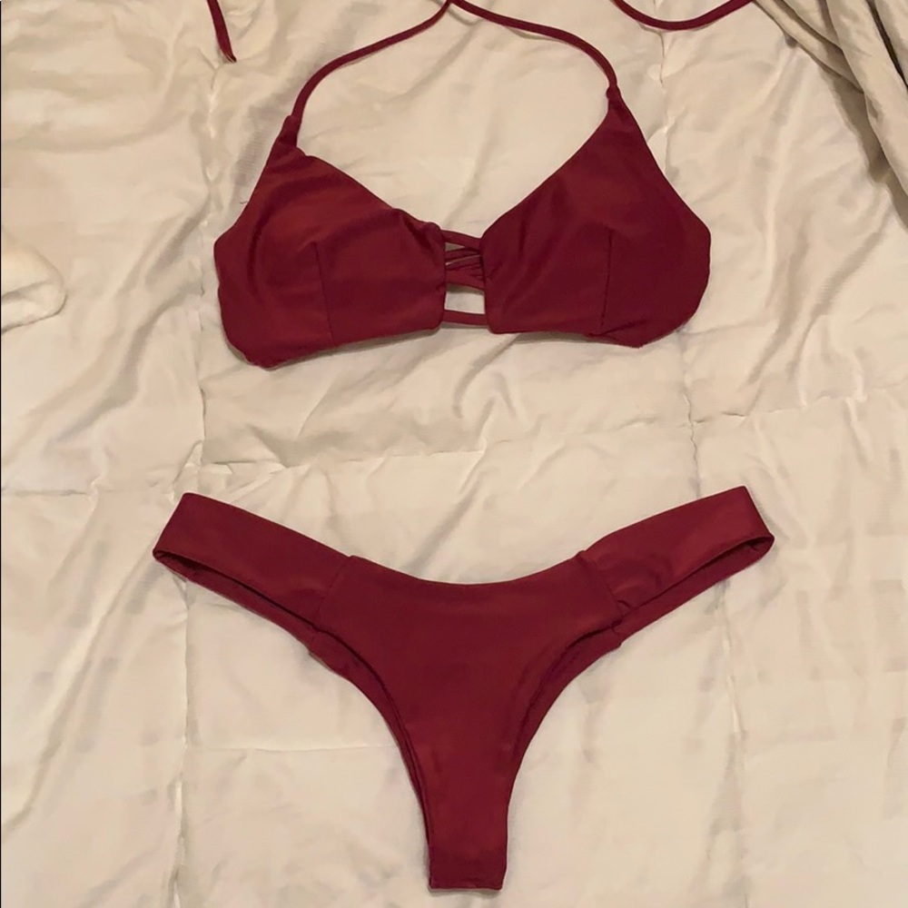 Burgundy bikini set